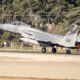 F-15 Eagle fighter jet takes off in Fresno.