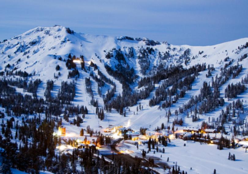 Photo of snow-covered Kirkwood Mountain and ski resort