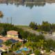 Aerial view of San Joaquin River overlook at Milburn Avenue