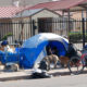 Photo of a homeless camp in downtown Fresno