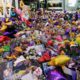 Photo of fans gathering at a memorial for Kobe Bryant