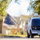 Photo of Nuro's self-driving vehicle "R2" on a neighborhood street