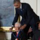 Photo of President Barack Obama presenting the Presidential Medal of Freedom to NASA mathematician Katherine Johnson