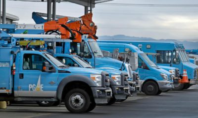 Photo of PG&E trucks