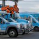 Photo of PG&E trucks