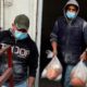 Photo of Palestinian workers delivering food