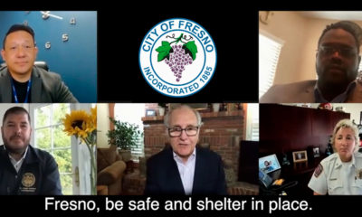 Collage of Fresno area leaders with COVID-19 message