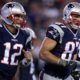 Photo of quarterback Tom Brady (12) and tight end Rob Gronkowski