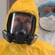 Photo of President Vladimir Putin wearing a protective suit
