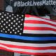 Photo of a blue line American flag