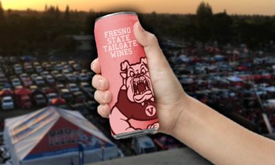 Mock-up images of what a can of Fresno State wine might look like