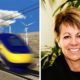 Side by side image of bullet train and California Transportation Commission nominee Lee Ann Eager of Fresno
