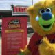 A tear flows from the eye of Parker, the Fresno Grizzlies mascot, over the cancellation of the 2020 minor league baseball season