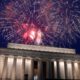 Photo of fireworks at the Lincoln Memorial