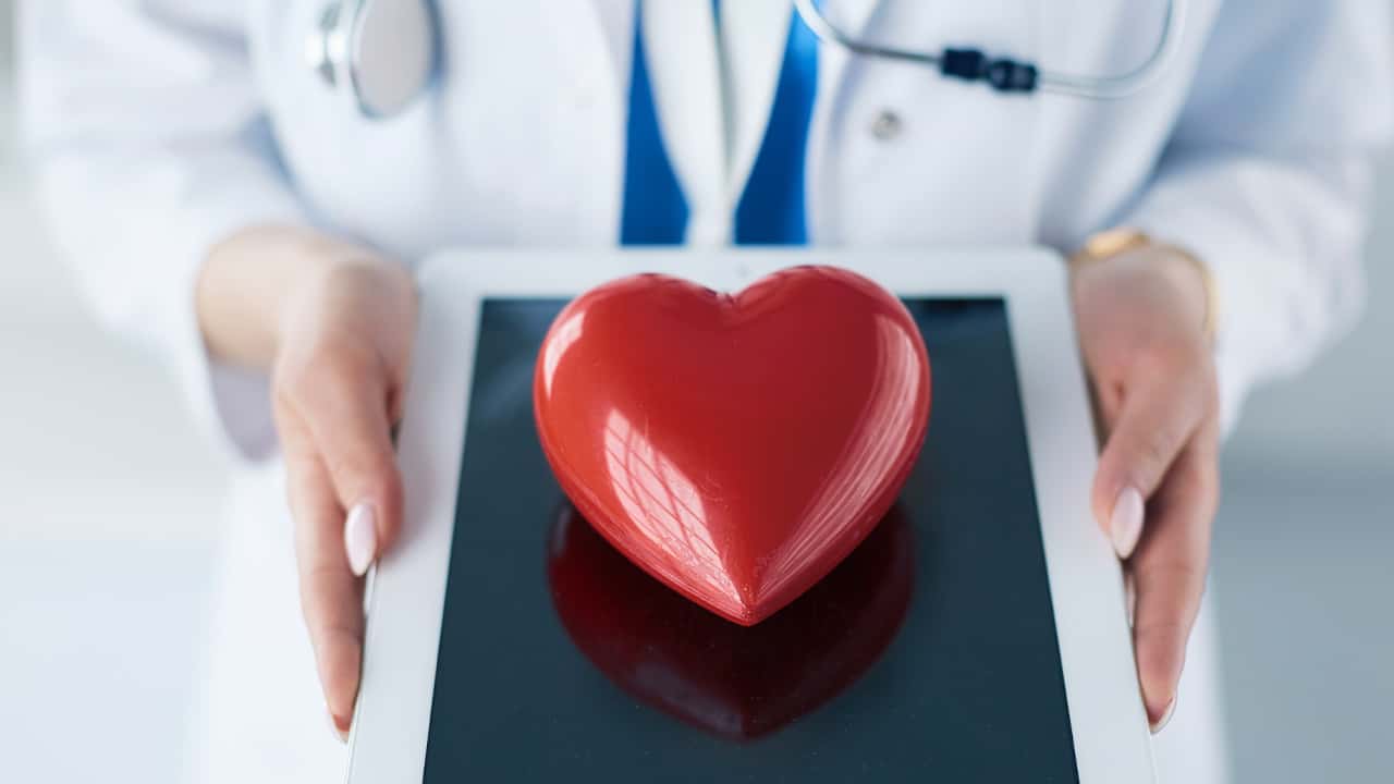 Image of a heart on a tray