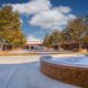 Image of fountain and walk entrance to San Joaquin Memorial High School