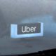 Photo of an Uber light inside a car