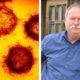 Side by side images of COVID image and Merced County Sheriff Vern Warnke