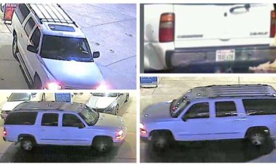 A four-panel collage of 2002 Chevrolet Suburban belonging to homicide victim Tina Woods, 39, of Fresno, California