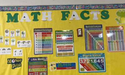 Photo of the math facts wall at the Zimmerman location of the Fresno Boys and Girls Clubs