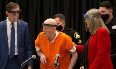 Photo of Joseph James DeAngelo, center, charged with being the Golden State Killer