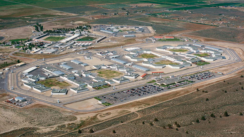 Aerial photography of High Desert State Prison in Susanville, which is in northeastern California.